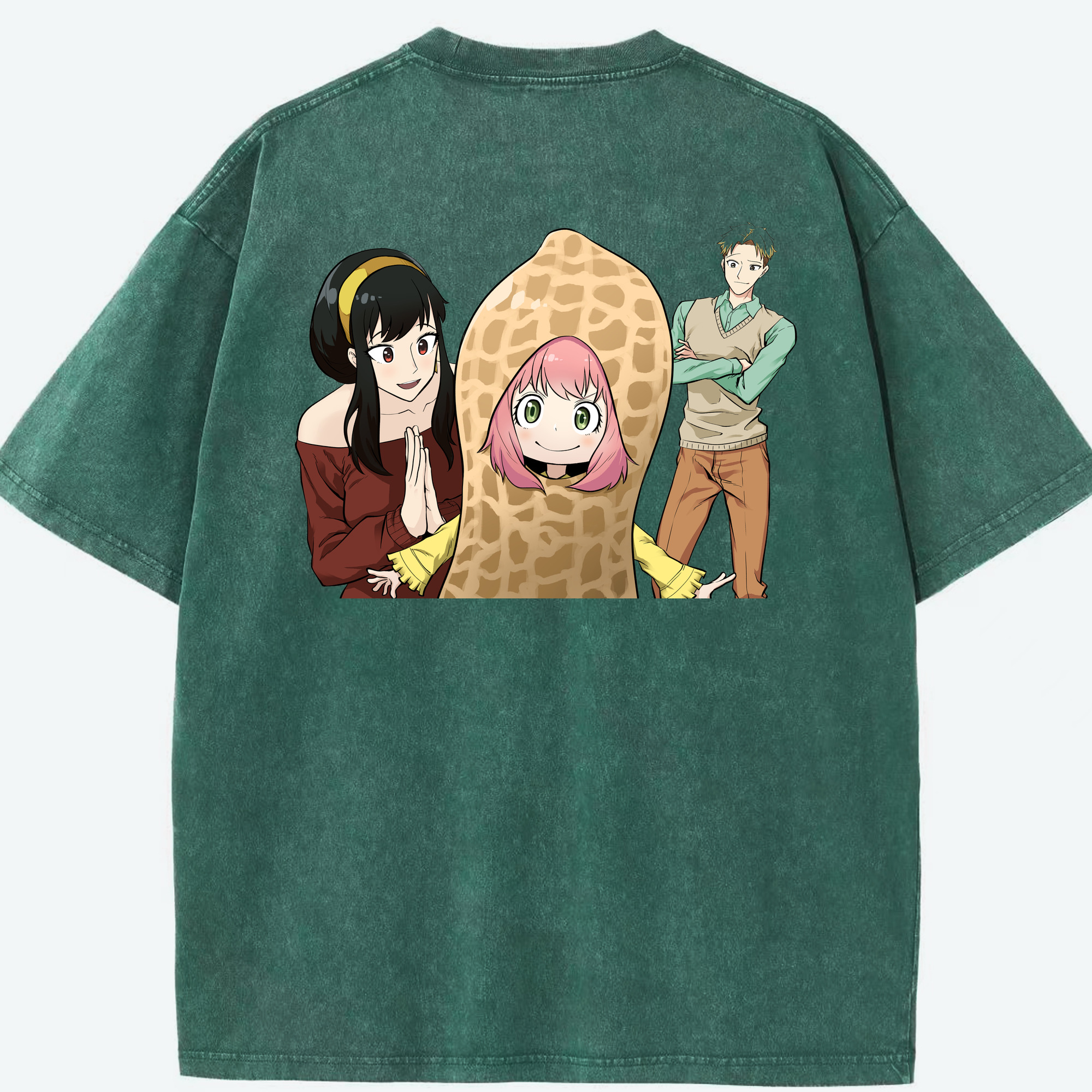 （画像用） SPY×FAMILY间谍家家酒 綿100% ヴィンテージ風 半袖Tシャツ（背面プリント）